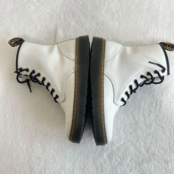 Dr. Martens White Zavala Combat Boots Lace Up 6 Women - Picture 9 of 11